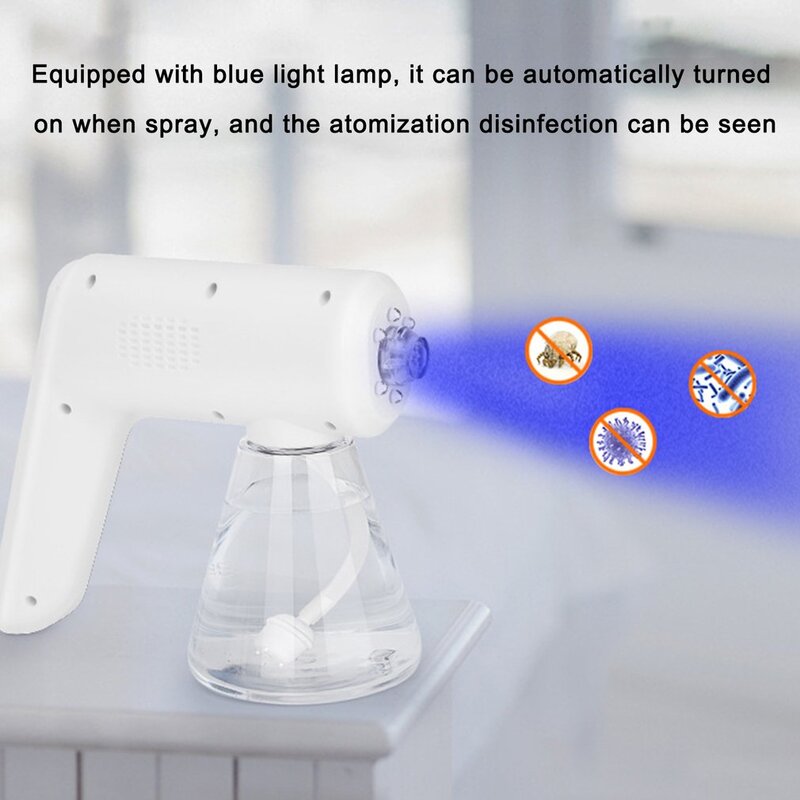 Nova k19 pulverizador desinfetante ulv atomizador eletrostático sem fio handheld profissional máquina de fogger com luz azul