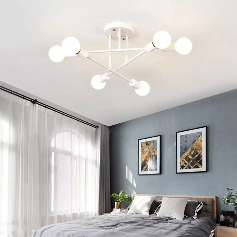 Lampu gantung LED minimalis Nordic, lampu gantung minimalis cocok untuk kamar tidur ruang tamu dekorasi pencahayaan emas hitam