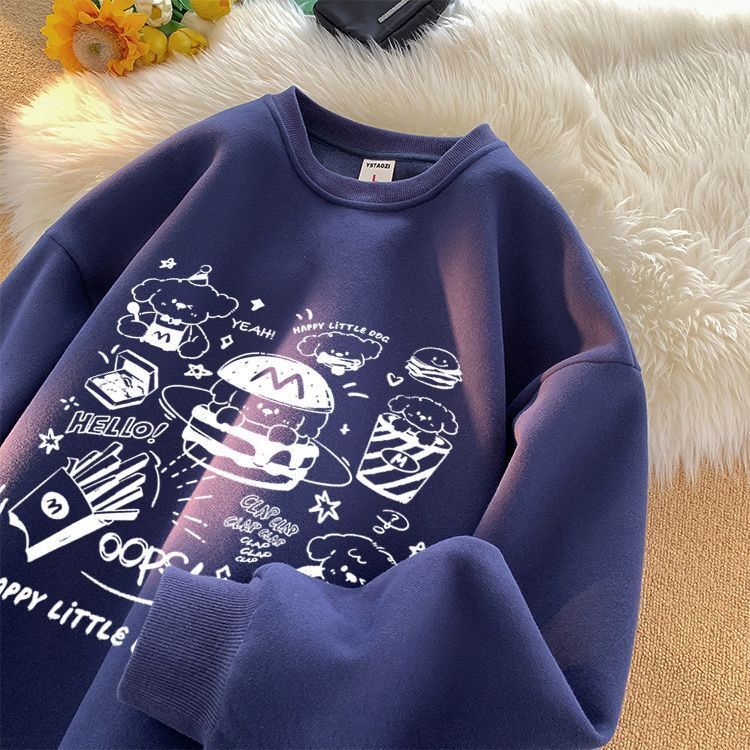 Cute Thick Hoodie Men'S And Women'S Fashion Y2k Printed High Quality Casual Long Sleeve