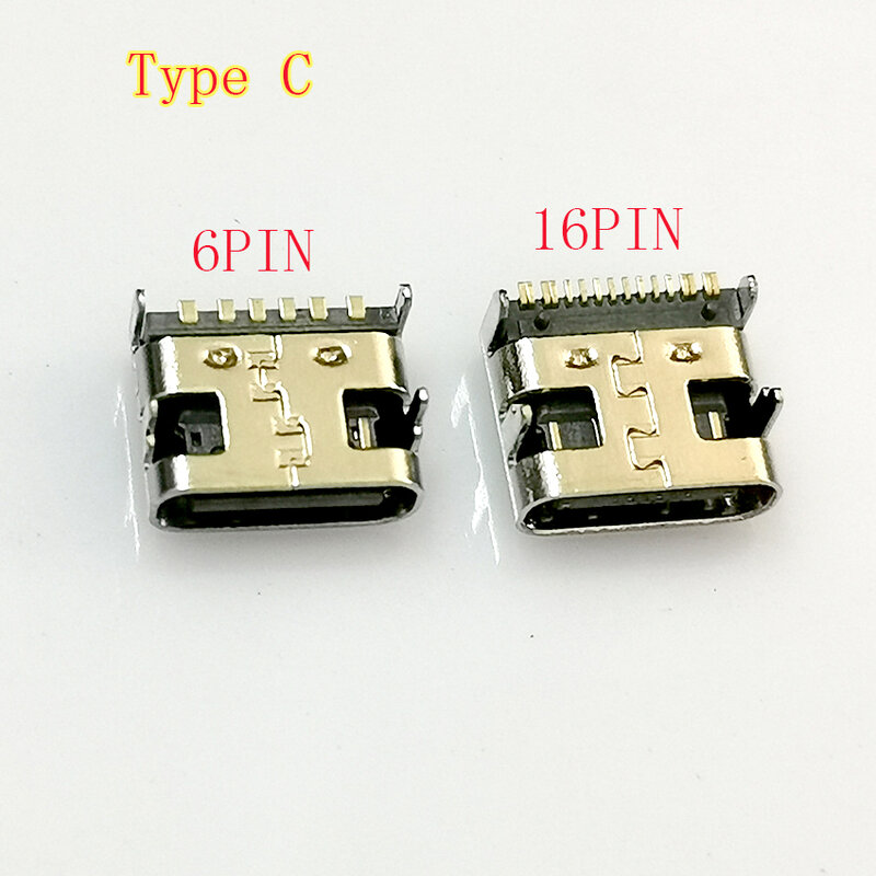 USB3.1 6pin/16pin Type-C Dip 3A 5A Hoge Stroom Micro Usb Connectors Vrouwelijke Poort Jack Tail Plug socket Elektrische Terminals