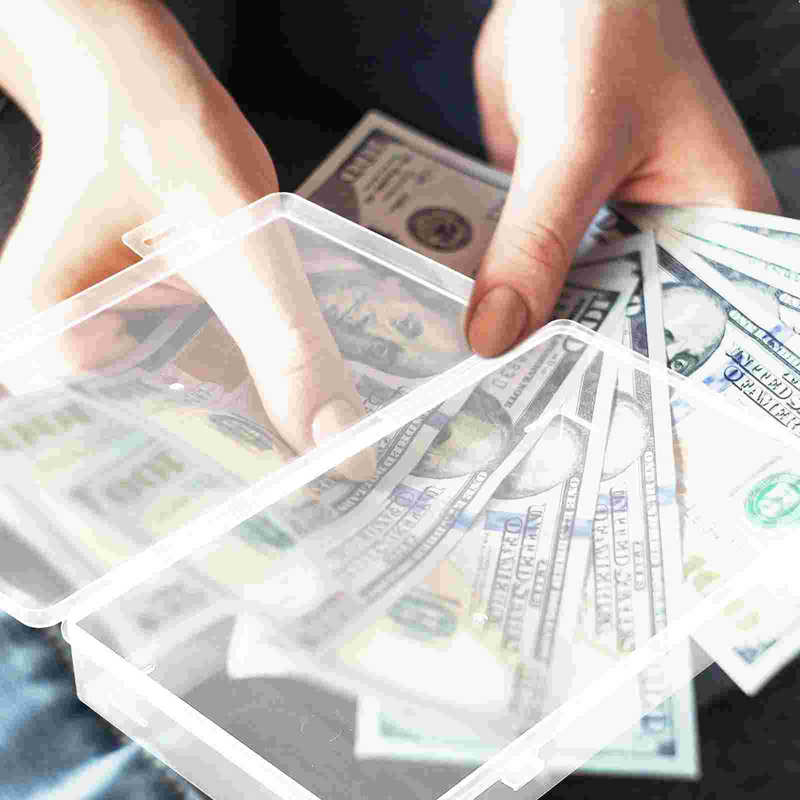 Kotak penyimpanan uang berubah tempat uang untuk uang tunai Medium koleksi uang kertas lengan wadah kompartemen kasus kertas