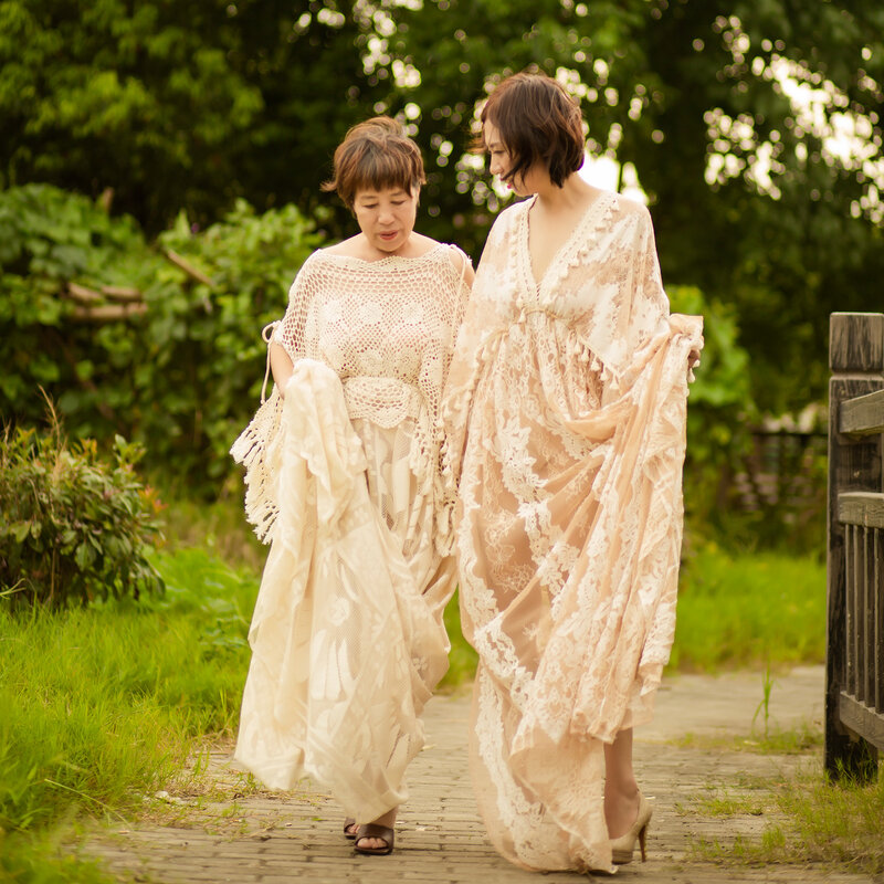 Don&Judy Bohemain Wedding Dresses Vestidos De Noiva Bride Vintage Photo Shoot Dress Lace Tassel Bohemian Beach Party Family Gown