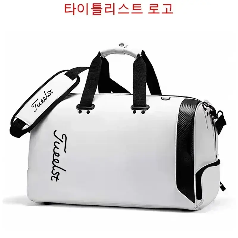 Men Handbag Embroidered Brand Golf Bag PU Waterproof Clothing Bag Large Capacity Independent Shoe Area Sports Bags Boston Bag