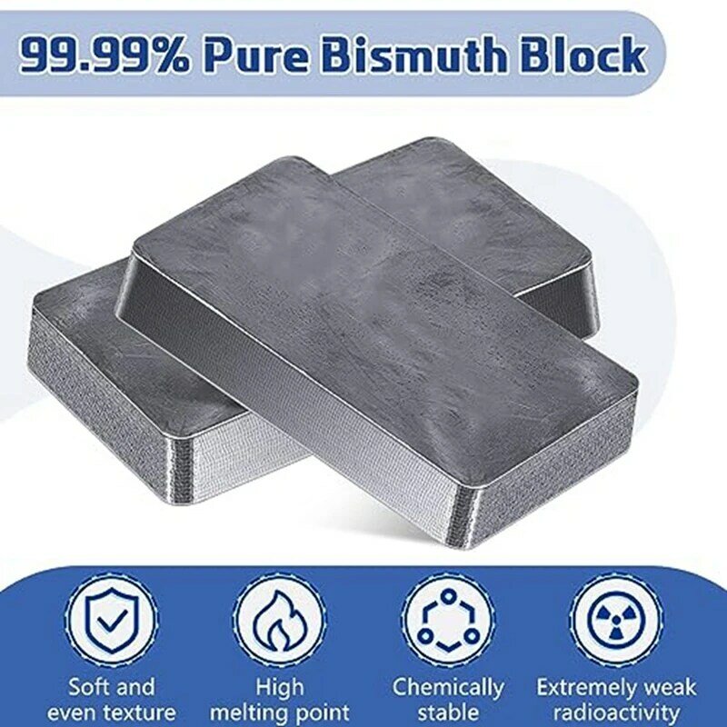Bismuto de Metal 99.99% puro, Material como se muestra para la fabricación de cristales, experimentos científicos, manualidades, 2 piezas
