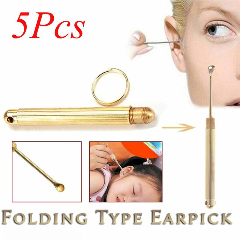 Dreams Ached A Keyring, Golden Folding Type, Health Care Earwax Cleaner, Earwarm Removal Tools, Cureprofessions Ear Spoon, Ear Dig Tools