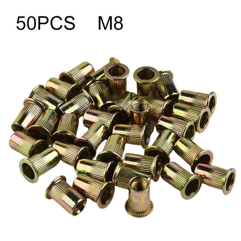 50 Pcs โลดโผนเล็บชุด Rivet Nuts ชุดด้าย M5 M6 M8 Nutsert สำหรับโลหะแผ่นเจาะเครื่องมือเครื่องมืออุปกรณ์เสริม