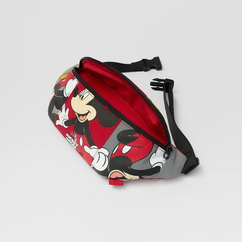 Disney-riñonera de Mickey Mouse para niños y niñas, bolso de pecho de Minnie, bandolera cruzada, 2023