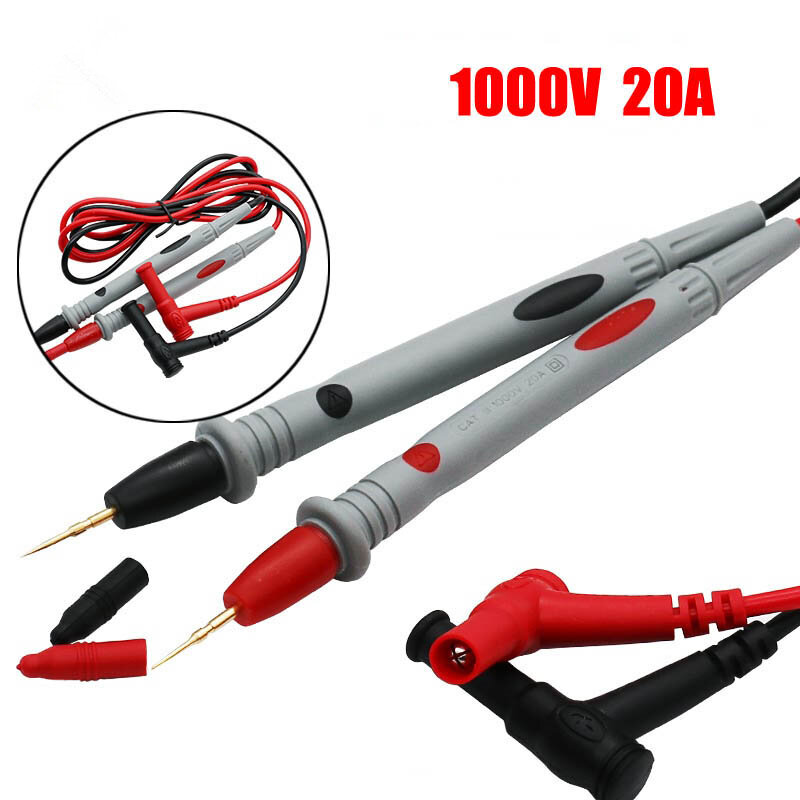 1 Pair Universal Probe Test Leads Pin for Digital Multimeter Needle Tip Meter Multi Meter Tester Lead Probe Wire Pen Cable 20A