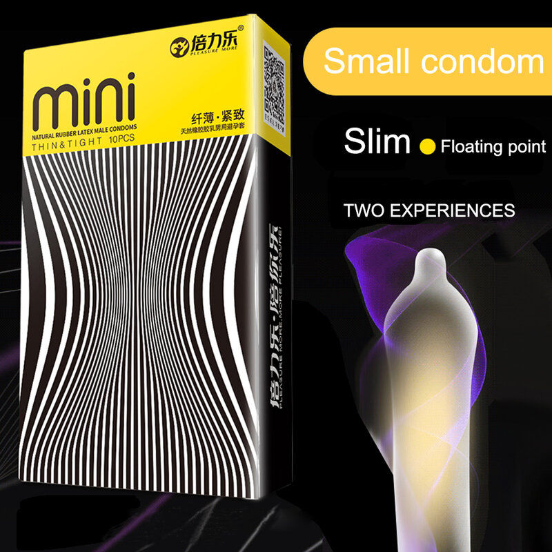 20pcs 45mm 46mm 49mm Condoms Tight Smooth Durable Latex Kondom Small Size Ultra Lubricated Penis Sleeve Sex Product For Men