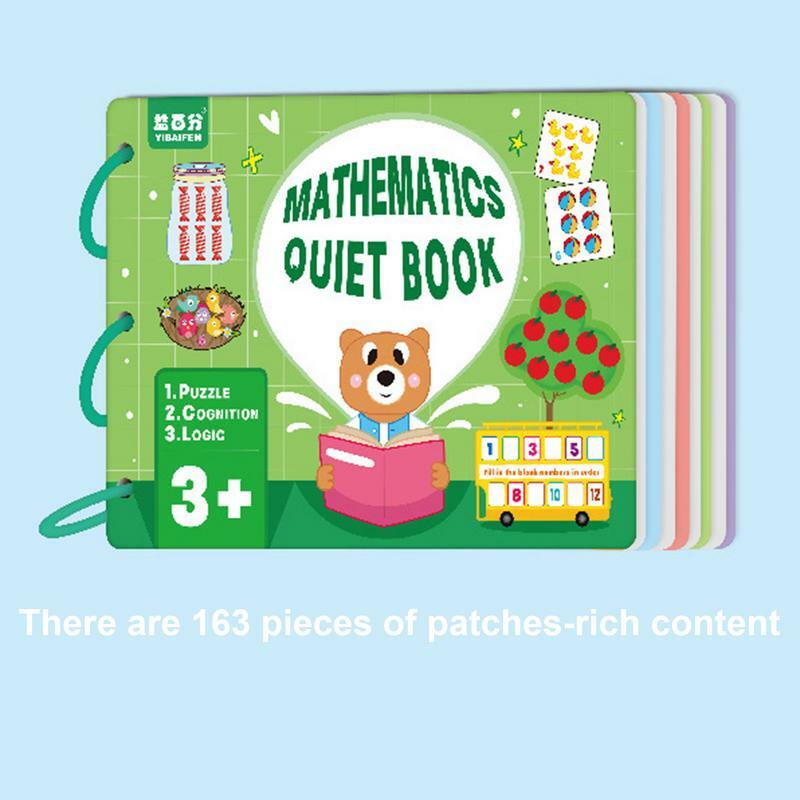 Toddler Educational Activity Book, Animal Number Matching Puzzle, Sensory Books for Kids, 3 a 6 Years Old