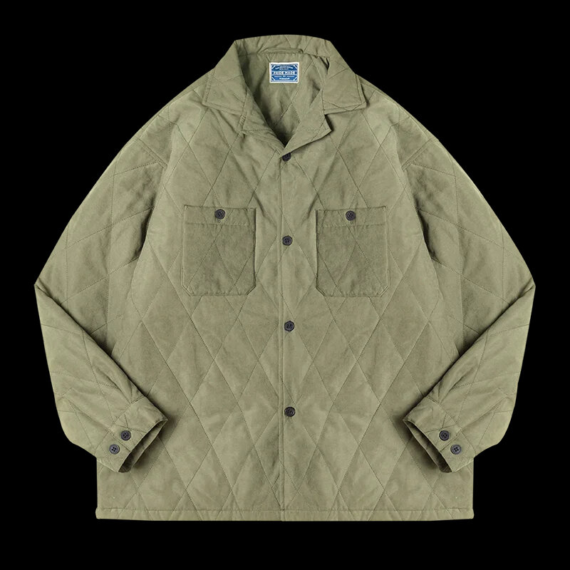 Мужская однобортная куртка Maden, свободная теплая хлопковая куртка в стиле ретро, Повседневная однотонная парка, одежда для осени и зимы