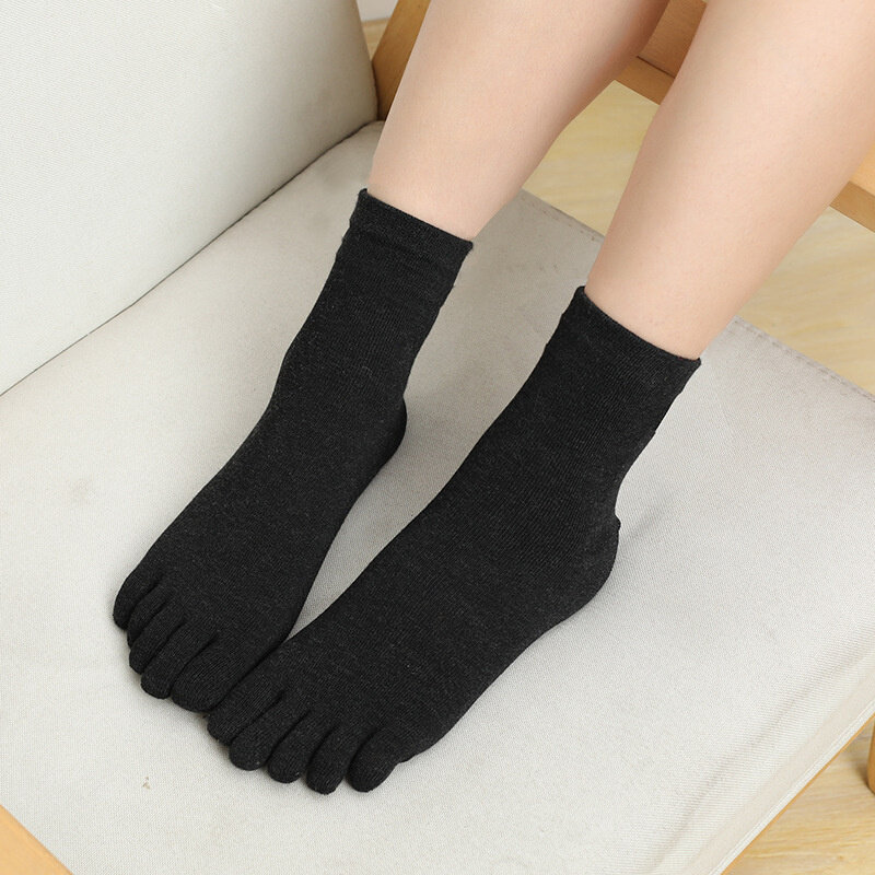 5 Paar Damen Rüschen 5 Finger Socken Set koreanischen Stil Rohr Socken weibliche Damen süße Dinge Zehen Baumwoll socken