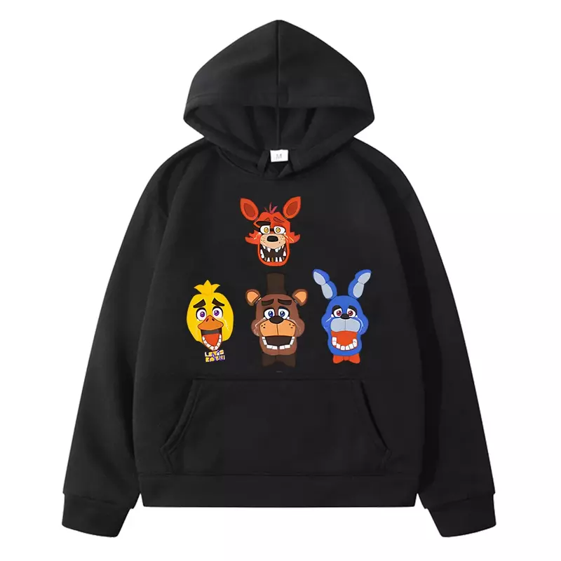 FNAF Autumn anime hoodie Fleece Sweatshirt boys Jacket y2k sudadera Bear Rabbit Game Kawaii Hoodies pullover kids clothes girls