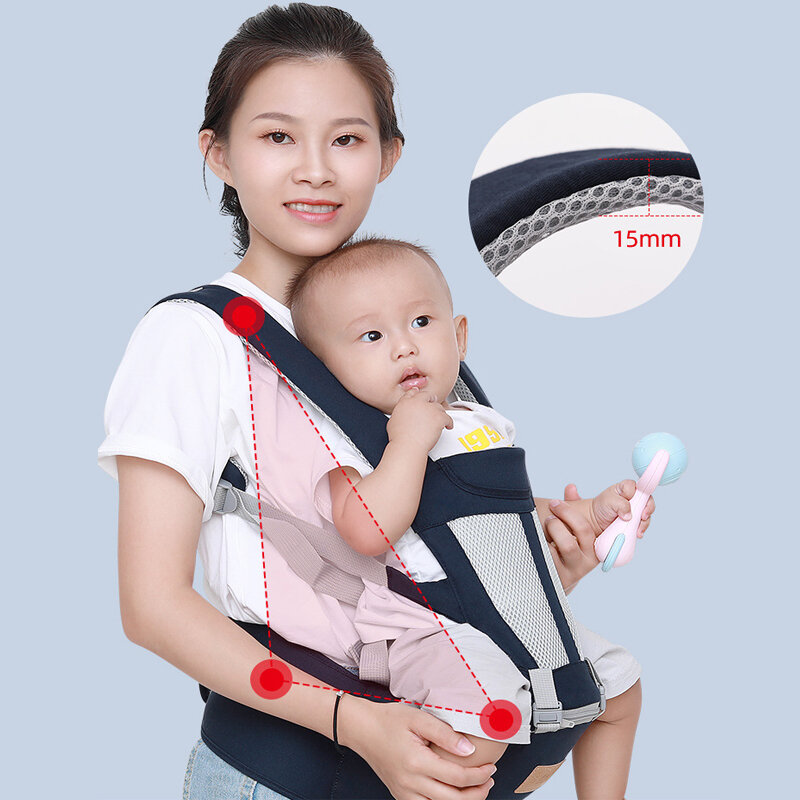 Porte-bébé avec siège de hanche ergonomique pour nouveau-né, bretelles polyvalentes, écharpe enveloppante en coton, tabouret de taille 0-36M