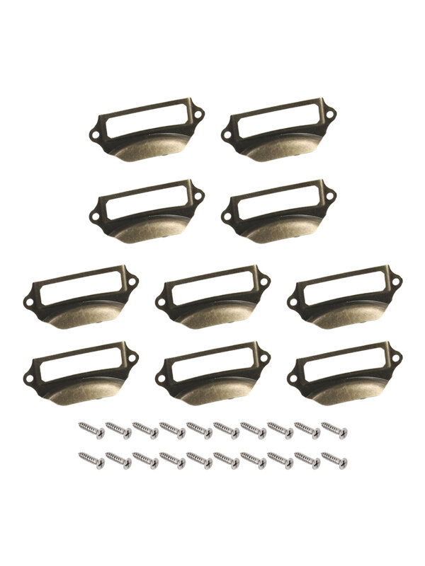 실용적인 세련된 풀 핸들 라벨 다리미 보석 상자, 레트로 나사, 청동 캐비닛, 내구성, 핫 세일, 70x30mm, 10 개