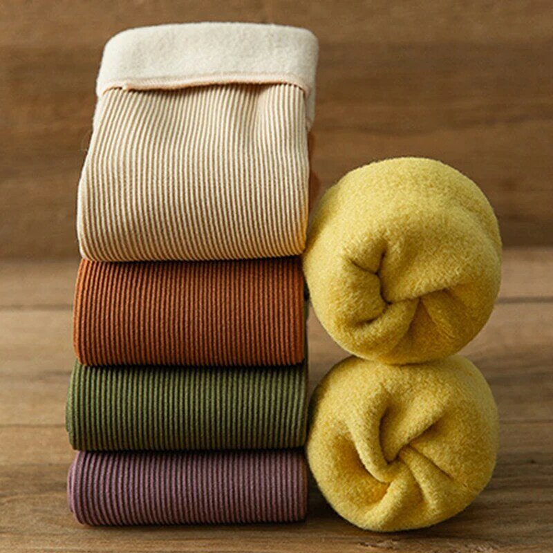 1 Pair New Autumn Winter Adult Warm Men Women socks Floor Socks Plush Thicken Thermal Medium Tube Solid Color Velvet Snow Socks