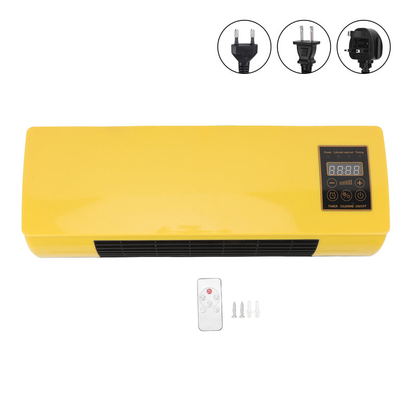 Wall Air Conditioner Energy Saving Hanging Air Conditioner with Remote Control for Bedroom Living Room Bathroom Yellow