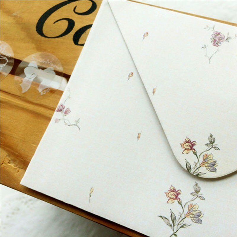 10 pçs do vintage floral diy envelope carta convite de casamento escola escritório carta de escrita papel