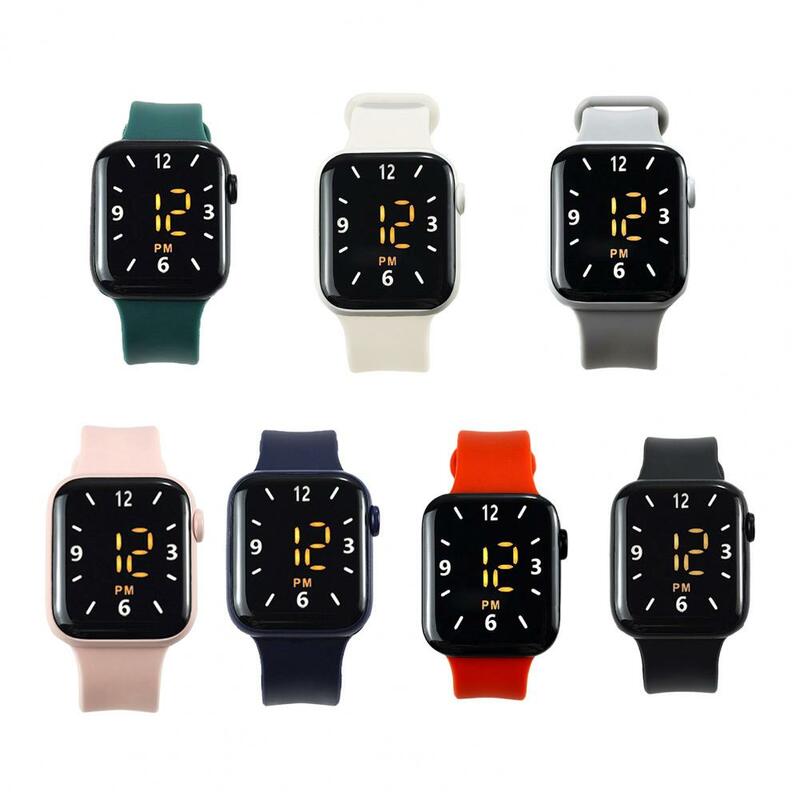Jam tangan renang tahan air bercahaya, arloji Cerdas tampilan LED layar sentuh tali nyaman olahraga reloj hombre