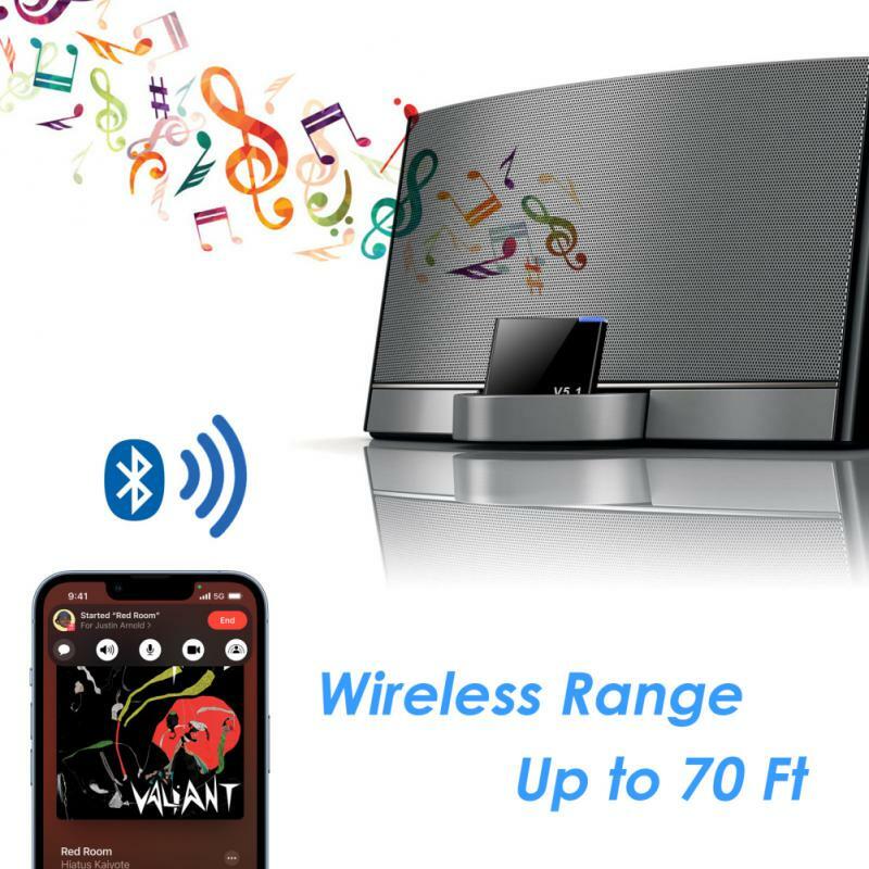 Ryra-Bluetooth 5.1ワイヤレスミュージックレシーバー,ミニ,30ピン,iPhone用アダプター,30ピン,アナログスピーカー