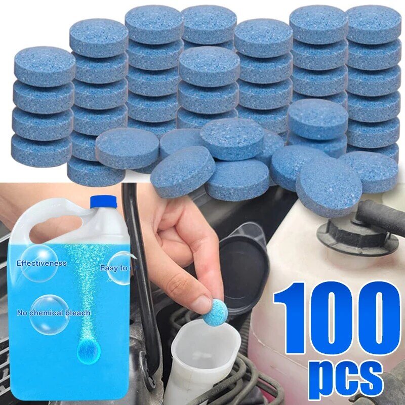 50/100PCs detergenti per parabrezza per auto solidi compresse effervescenti tergicristallo per vetri tergicristallo per vetri strumento per autolavaggio accessori per auto