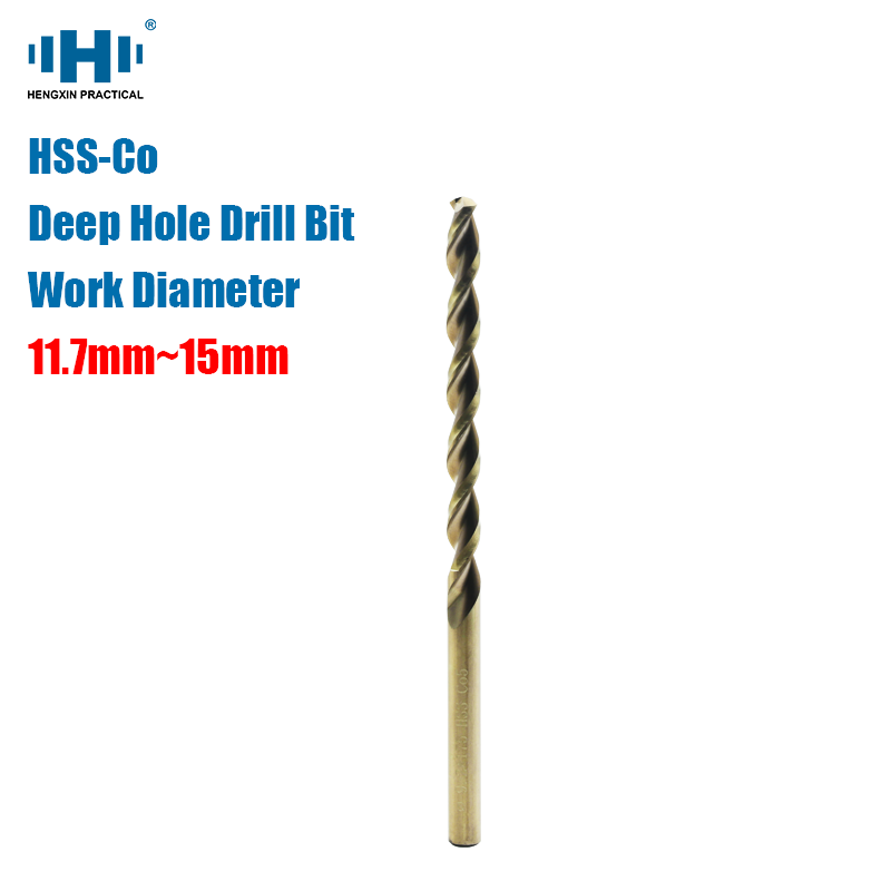 11.7mm--15.0mm 1pc HSS-Co M35 High Speed Steel Deep Hole Drill Bit  Standard Length Straight Shank Tools for Electric Drills