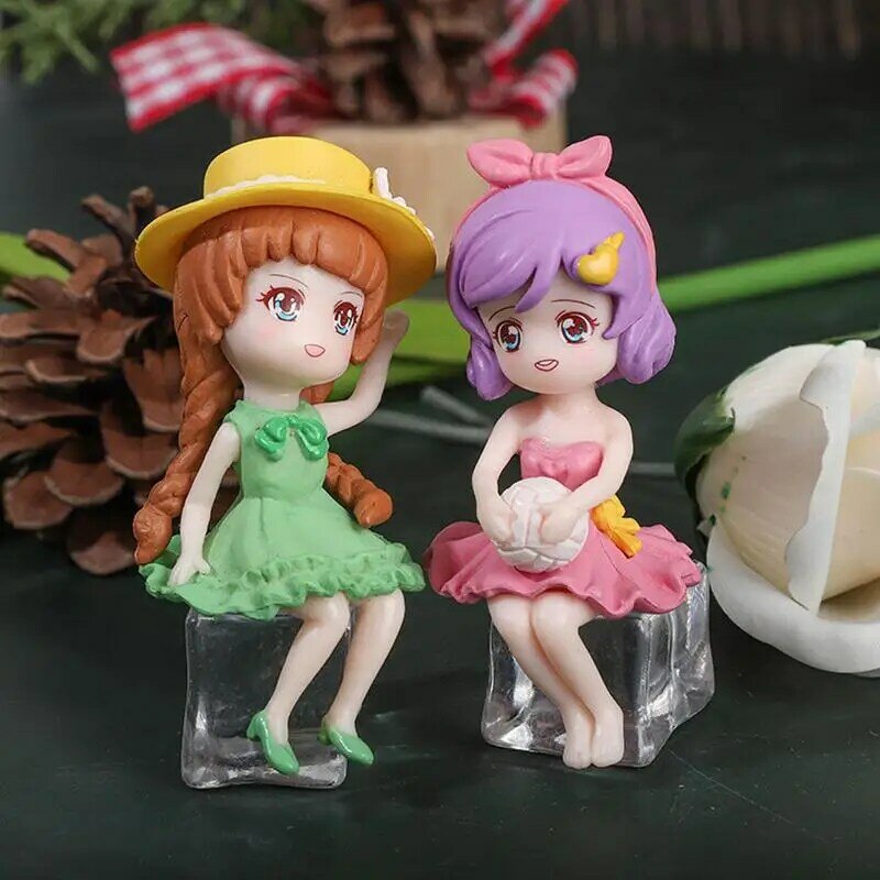 Figurines de princesse miniatures pour filles, accessoires de fête bricolage, cadeaux de collection pour la journée des enfants, jouets à la mode