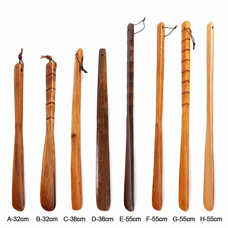 Easy Remover Shoe Horn Easy on Off Hanging Seniors Put on Shoes Tools Extra Long Handle Wooden Shoehorn Lifter