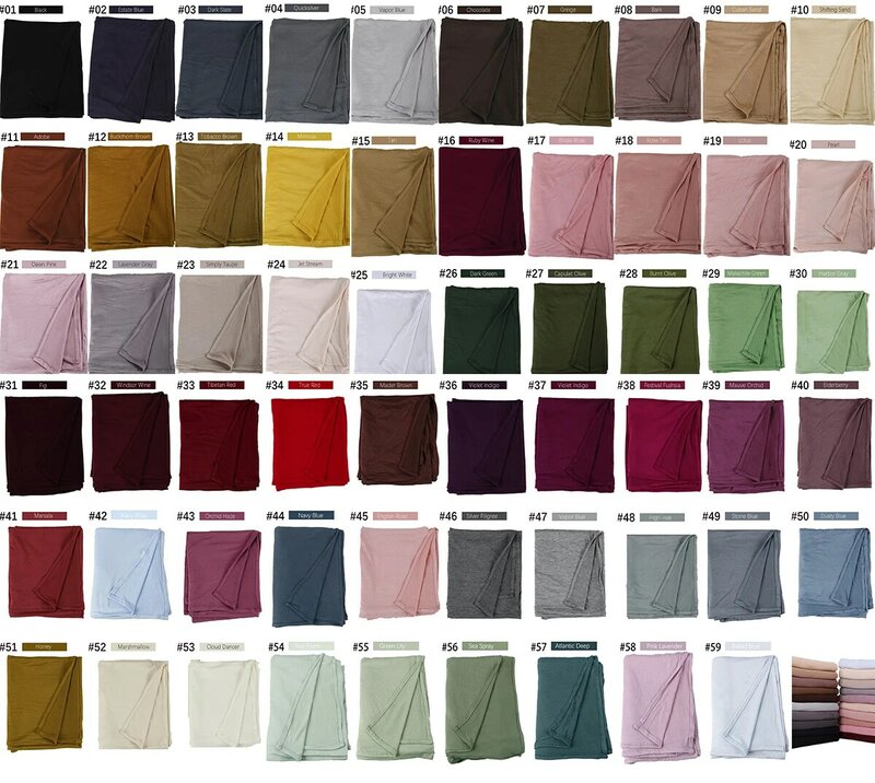 Écharpe Hijab en Jersey de Coton Instantané de Qualité Supérieure pour Femme Musulmane, Écharpes avec Cerceau, Sans Pince, pour Sauna, 53 Couleurs
