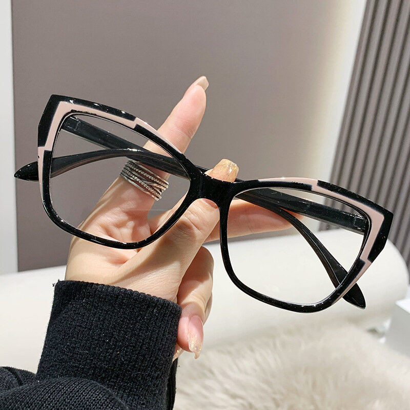Armacao De Oculos De Grau Feminina Oculos Feminino Óptico Óculos Óculos Quadros para As Mulheres Anti Luz Azul Bloqueio Óculos Marca Designer Cat Eye Senhoras Moda Óculos Novo