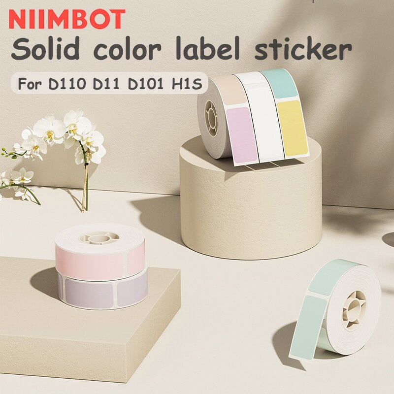 Niimbot กระดาษสติกเกอร์สีใส D110/D101 D11ความกว้าง12-15มม. กันน้ำและกันน้ำมันการจัดประเภทเก็บในครัวเรือน
