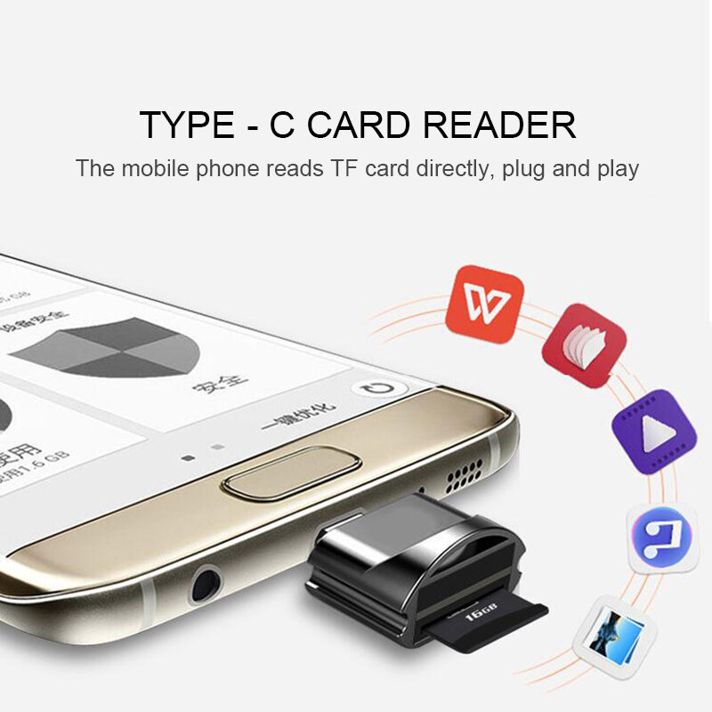 RYRA 샤오미 맥용 스마트 메모리 카드 리더기, C타입-마이크로 SD TF 어댑터, OTG USB 어댑터