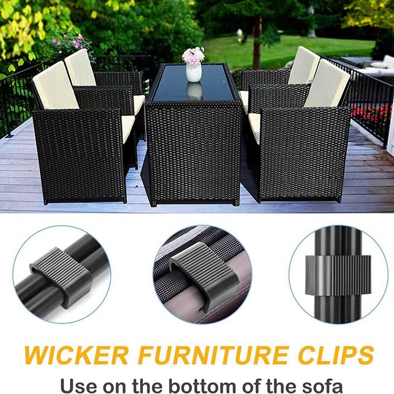 変形可能な籐家具コネクタ、プラスチッククランプ、籐の椅子、屋外ソファ、10個