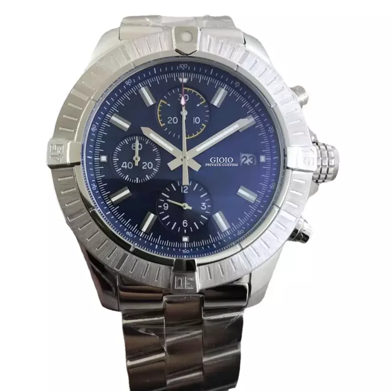 Montre de sport chronographe à quartz pour homme, montres de luxe, bleu, noir, nouveau