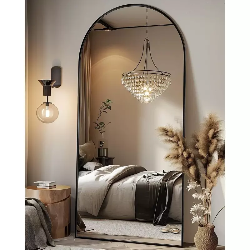 Full Length Mirror, 71"x28" Oversized Floor Mirror Freestanding, Arched Floor Standing Mirror Full Body Mirror with Stand