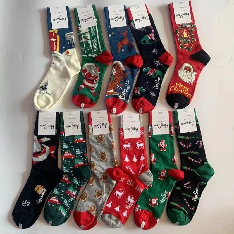 Calcetines de Navidad para hombre, medias de relleno, calcetín feliz, regalo de Navidad, novedad