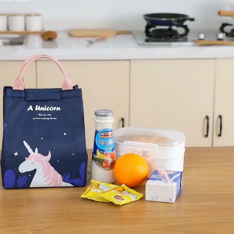 Мультяшная сумка-холодильник для пикника, детский женский дорожный органайзер для термального завтрака, изолированная водонепроницаемая сумка для хранения ланч-бокса