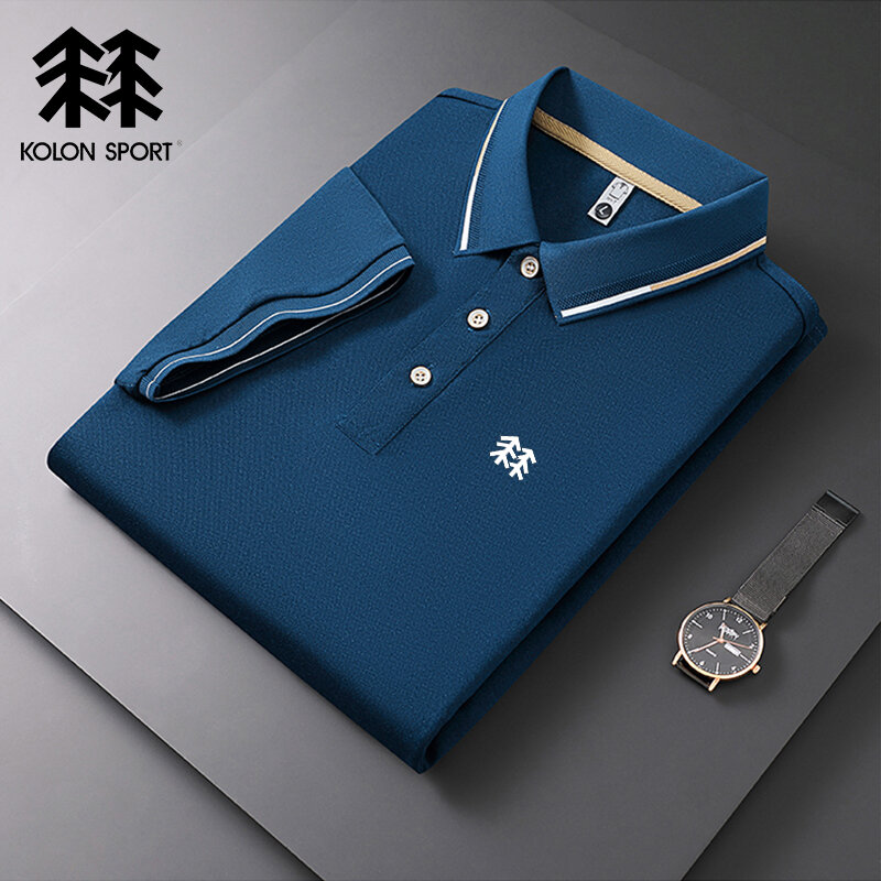 Embroidered KOLONSPORT Polo Men's Hot Selling Polo Shirt Summer New Business Leisure Breathable High-Quality Polo Shirt for Men