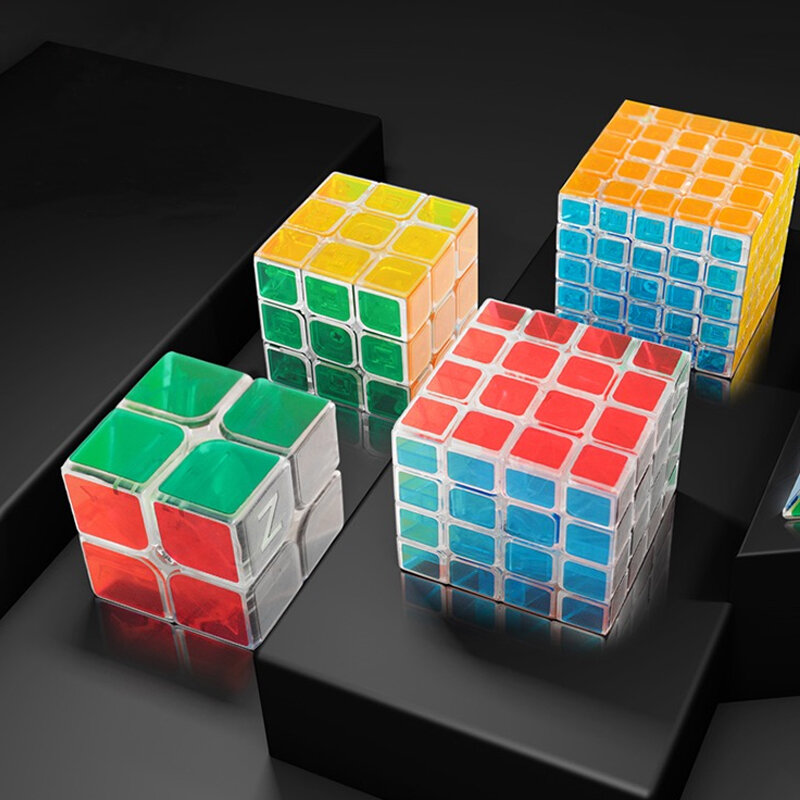 2x2 3x3 trasparente liscio cubo magico velocità professionale adulto Antistress Mini Puzzle gioco educativo ragazzo Educ giocattolo