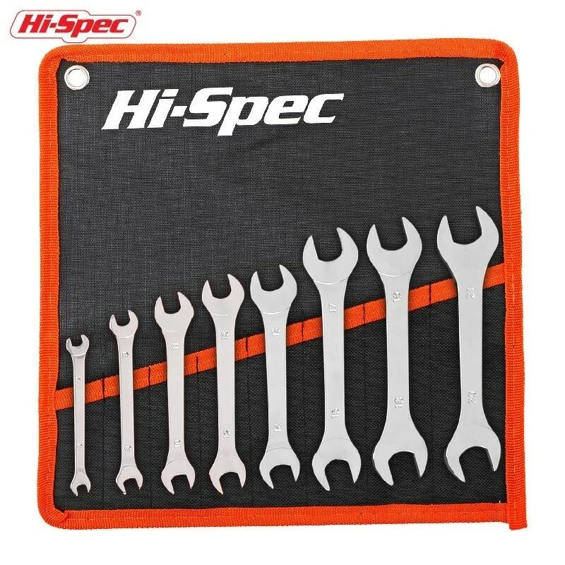 Hi-spec Thin Open End Wrench Set 6-32mm Universal  Wrench Opening Single-end Ultra-thin Small Wrench Universal Repair Hand Tool