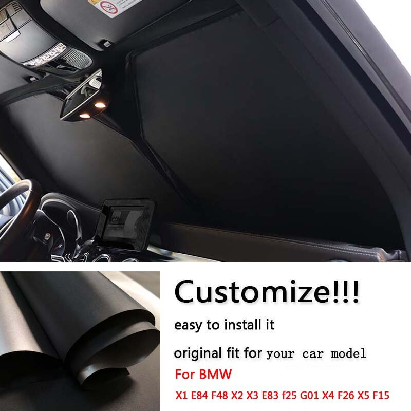 مخصص صالح الحرارة العزل المضادة للأشعة فوق البنفسجية سيارة الزجاج الأمامي ظلة غطاء ل BMW X1 E84 F48 X2 X3 E83 F25 G01 X4 F26 X5 F15