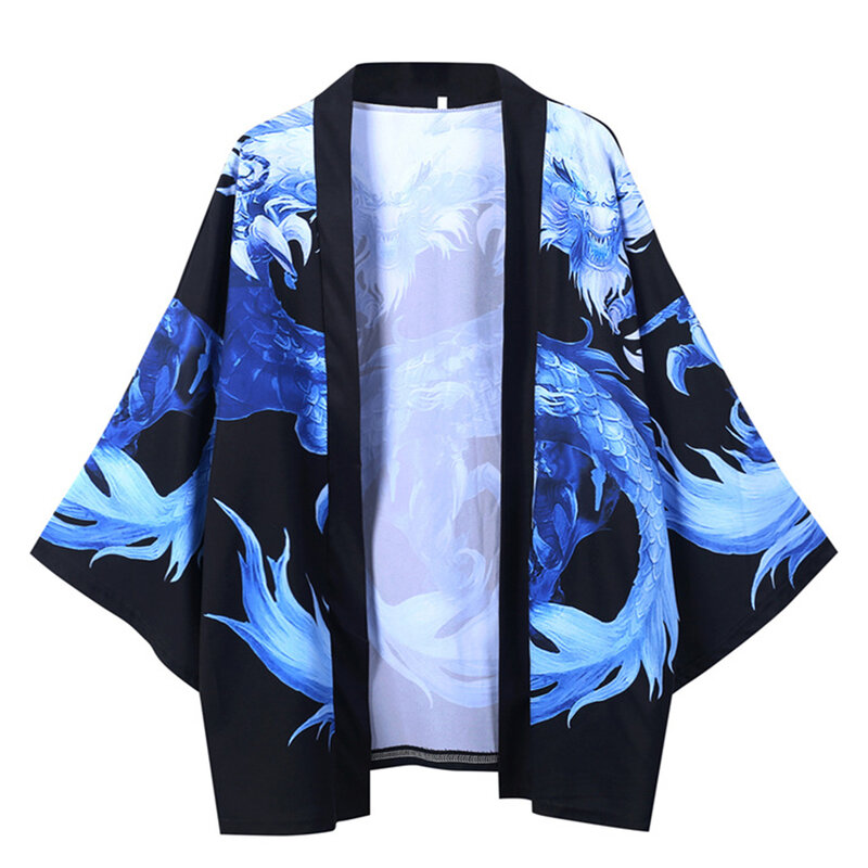 Uomo donna Cardigan Robe drago cinese Kimono estate sciolto 3/4 manica protezione solare indumenti Drop shipping liquidazione vendita