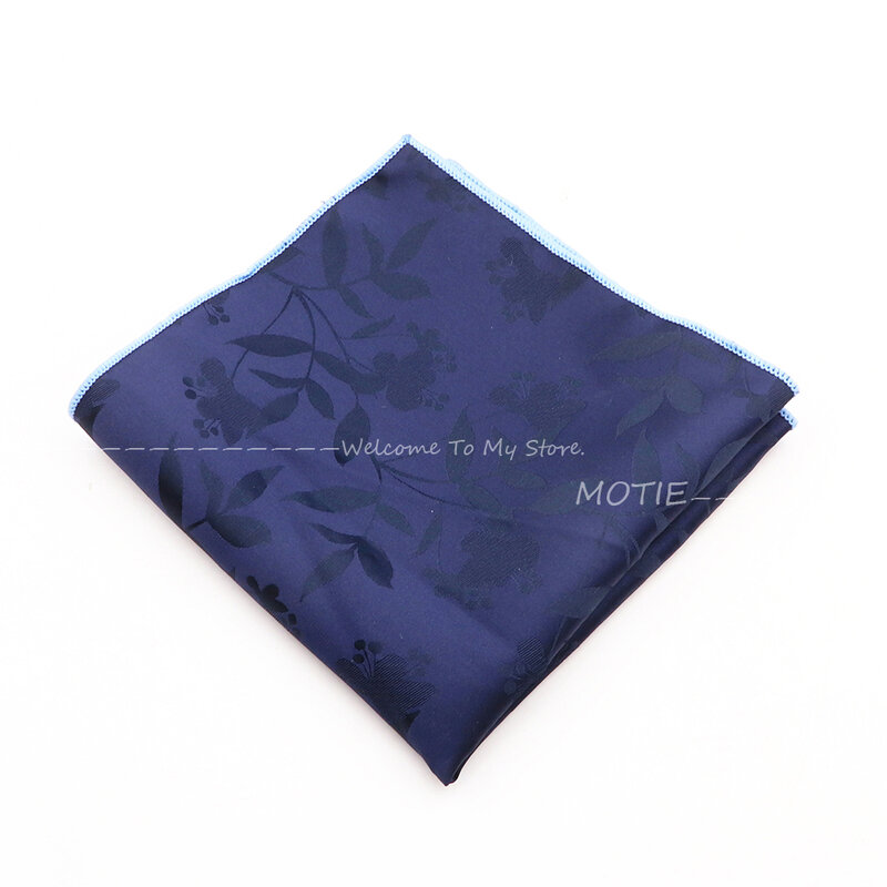 Men's Classic Plant Pattern Handkerchiefs Party Casual Blue Brown Pocket Square Hankies For Wedding Daily Wear Shirt Accessories