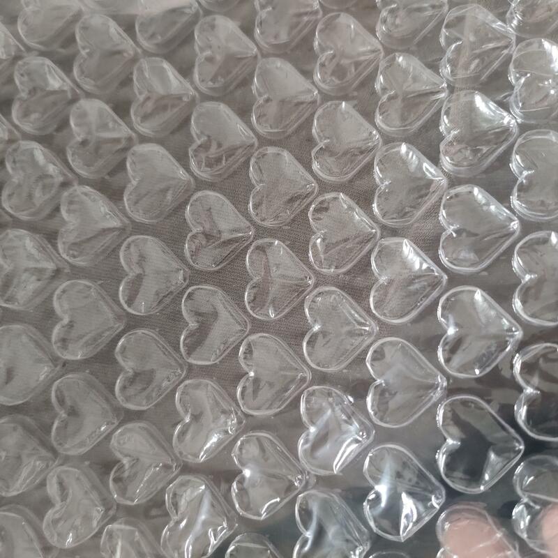 Film gelembung udara hati cinta Bening, 20cm x 8meter/rol untuk bungkus gelembung untuk kemasan surat transparan tahan guncangan perlengkapan pengiriman