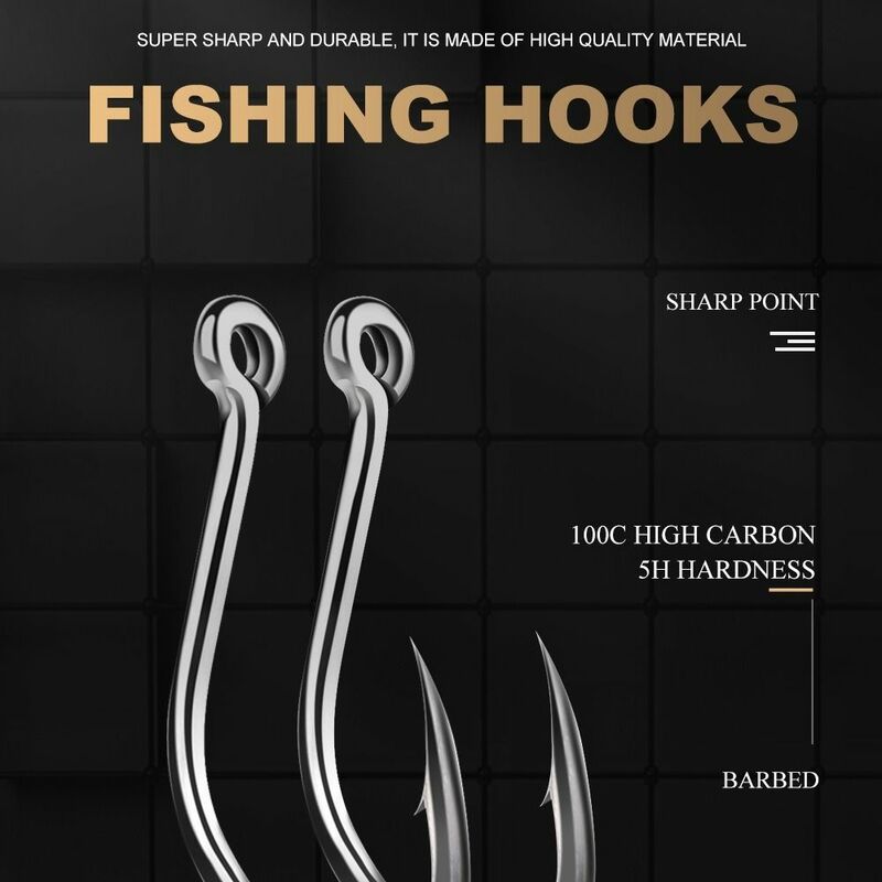 100pcs High Carbon Steel High-carbon Steel fishhook Bass Fishing Wacky Weedless Worm Hawksbill Single Hook Wide Gap Soft Worm
