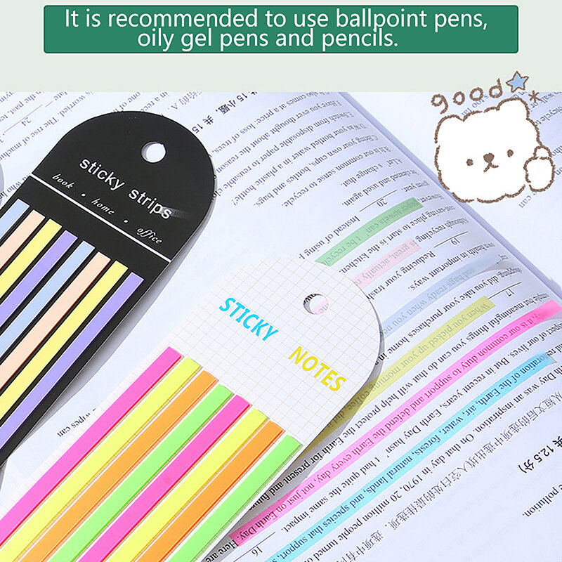 160 Sheets Transparent Sticky Notes Self-Adhesive Reading Annotation For Books Notepad Posted It Memo Pad Index Tabs