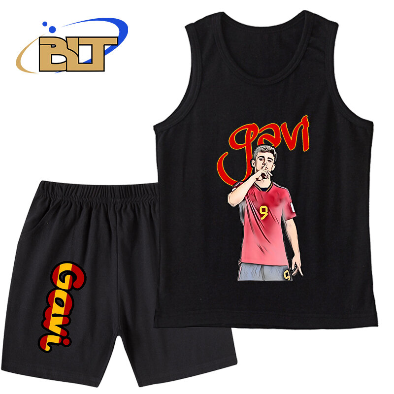 Gavi stampato abbigliamento per bambini estate gilet per bambini tuta sportiva top e pantaloni set 2 pezzi adatto per ragazzi