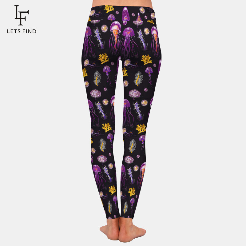 LETSFIND – Leggings taille haute pour femmes, pantalon imprimé numérique, mode décontracté, noir, offre spéciale