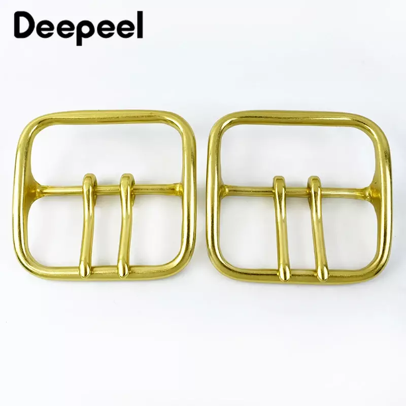 1Pc Deepeel Pure Brass Belt Buckle Men's Copper Belts Head Pin Buckles Jeans Waistband for 32/38mm DIY Leather Crafts Accessory