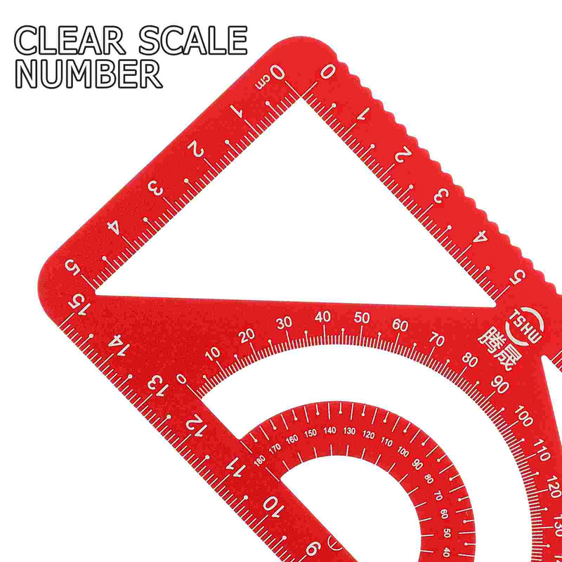 Square And Cartabon Technical Drawing Metal Ruler Drawing Measurement Tools Multipurpose School Stationery Aluminum Alloy